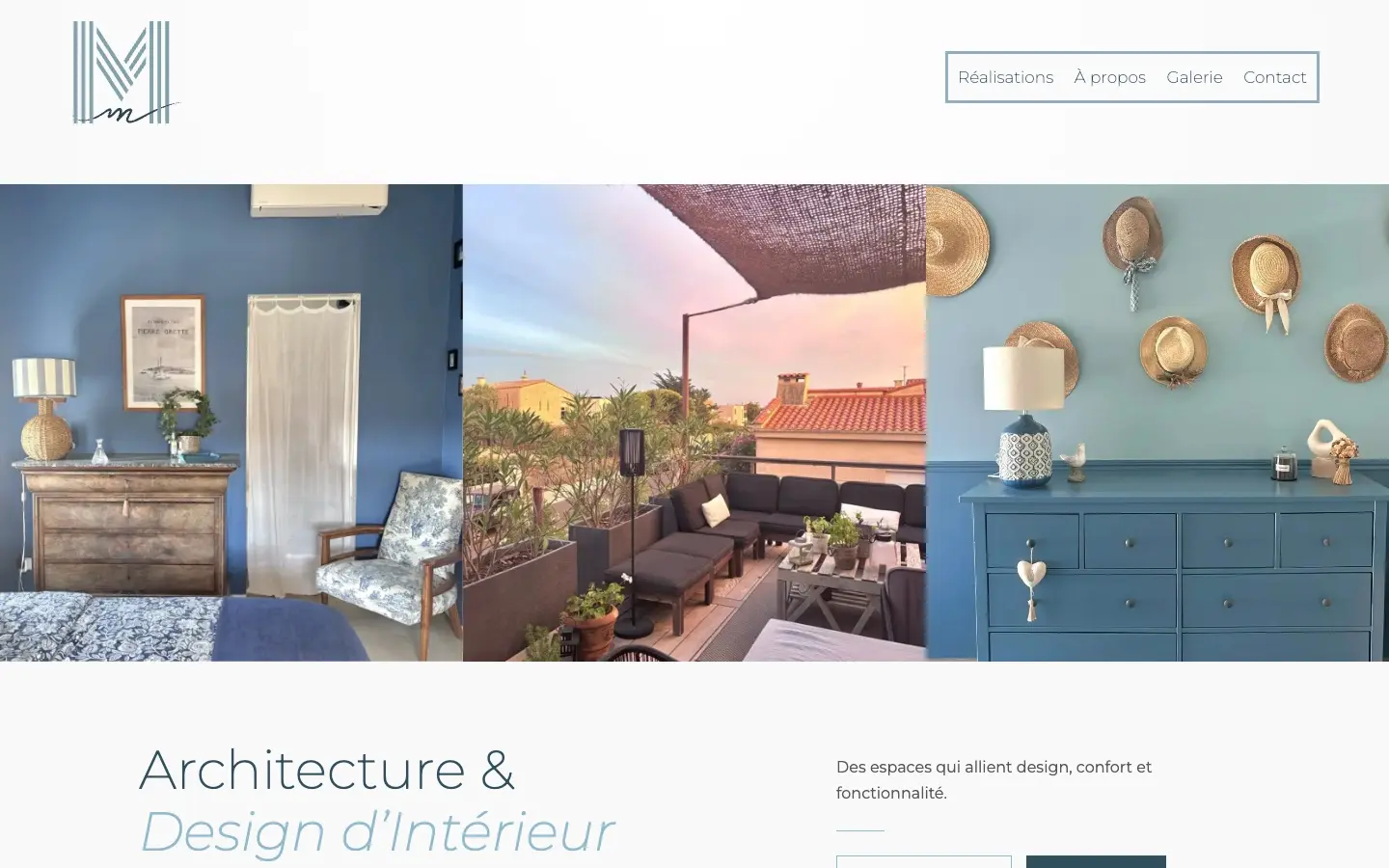 Page Accueil du site MM Architecture