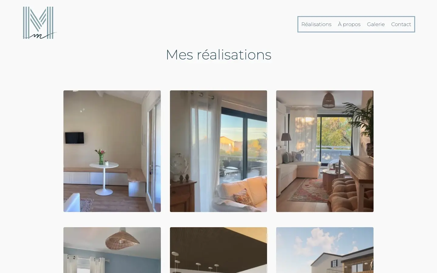 Page Réalisations du site MM Architecture
