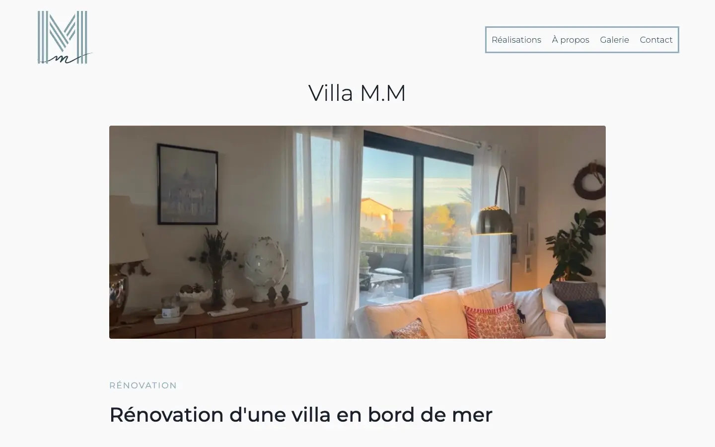 Page Villa M.M du site MM Architecture
