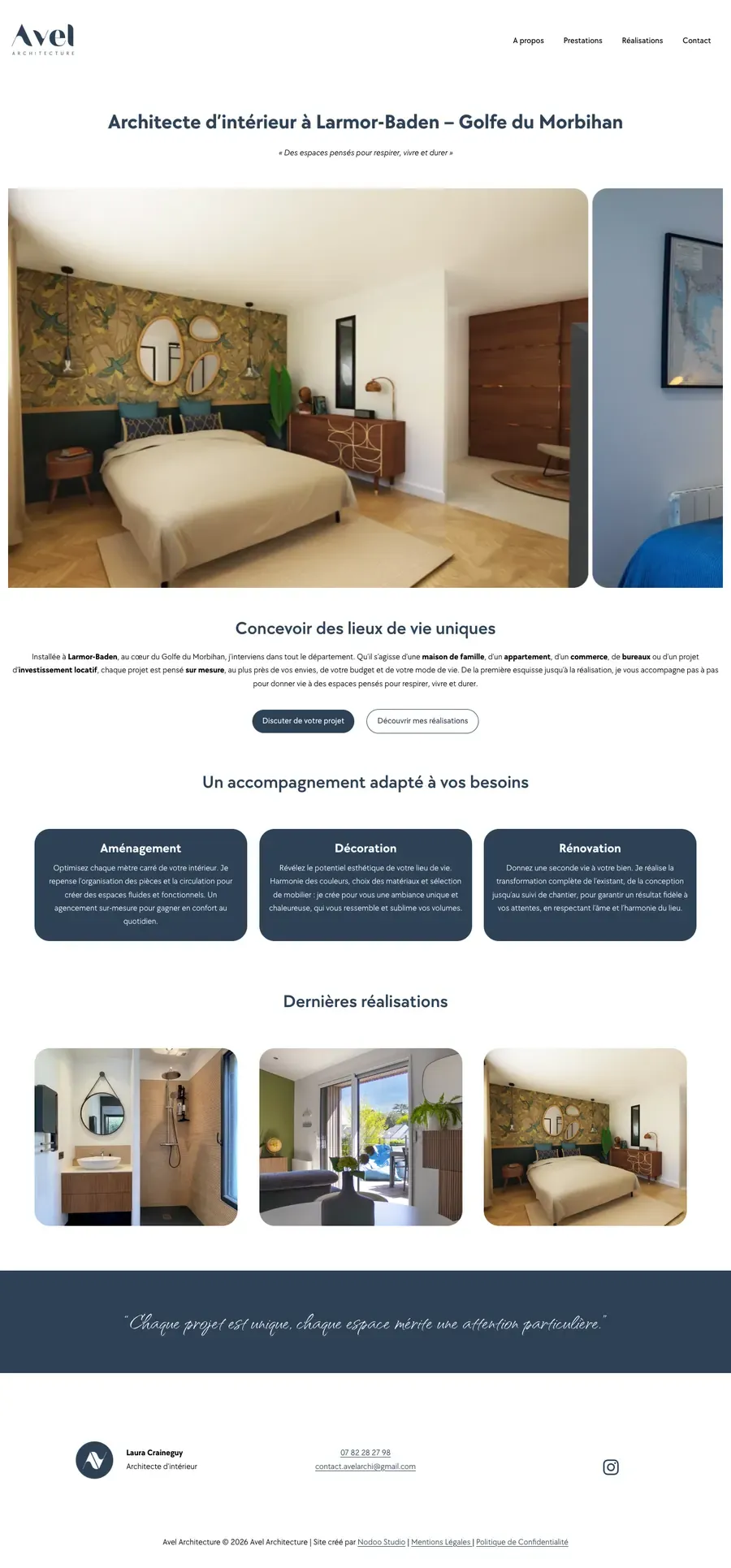 Aperçu du site web Avel